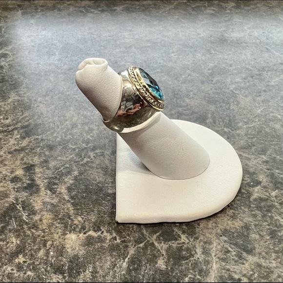 David Yurman Blue Topaz Gold, Diamond, Sterling Silver 925 - Picture 4 of 13